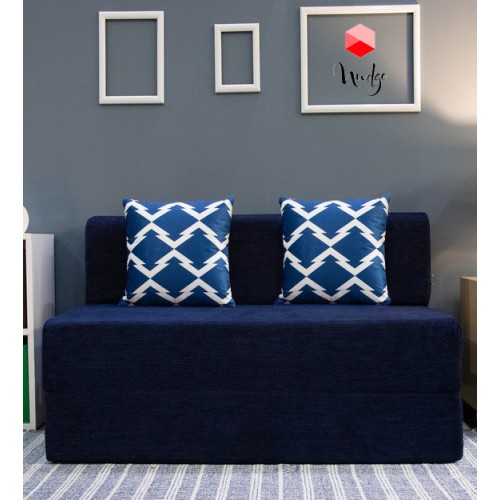 Nudge Sofa Cum Bed Doted Blue Fabric Washable Cover- Dot Blue | 4ft X 6 Ft